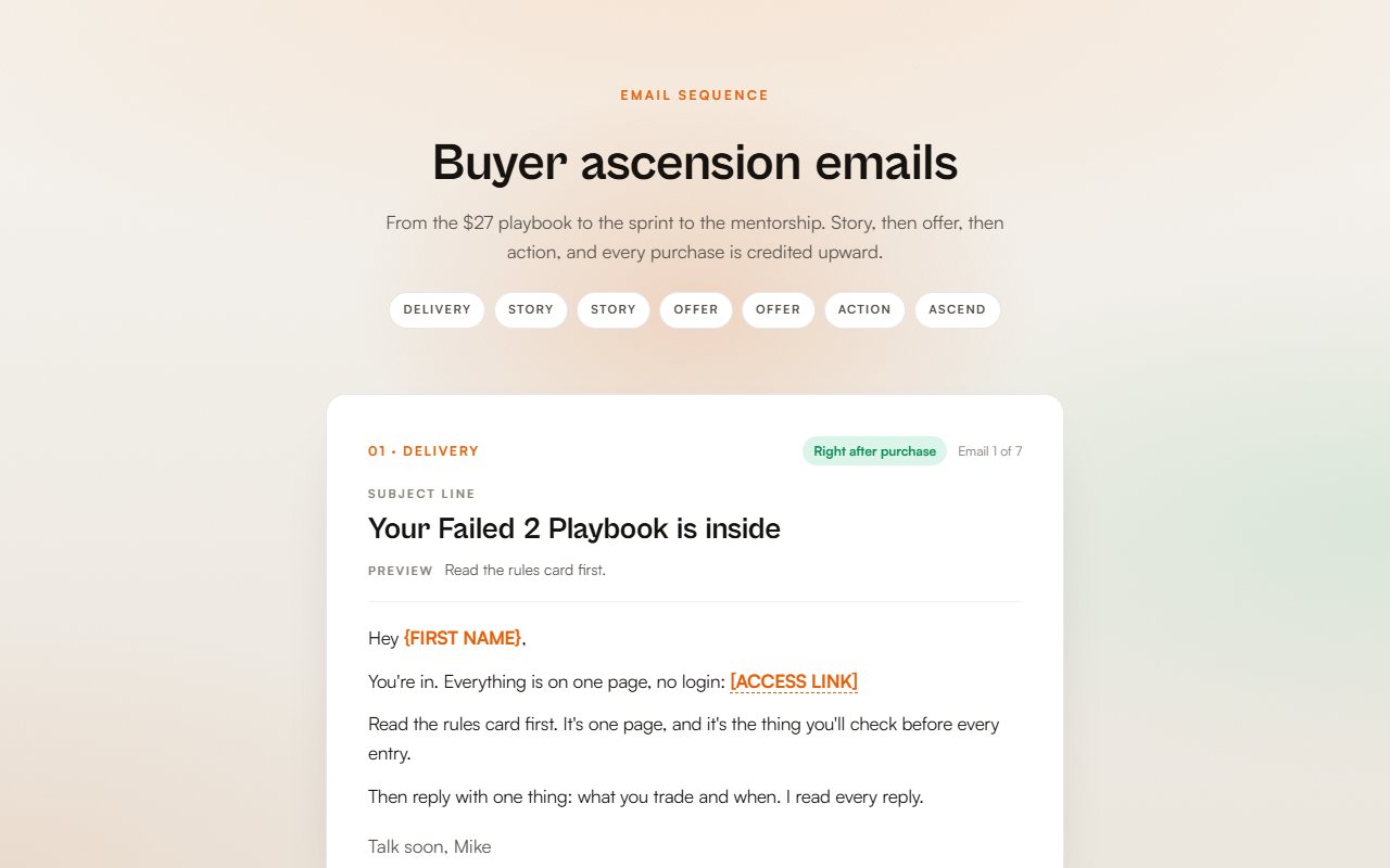 Buyer ascension emails preview